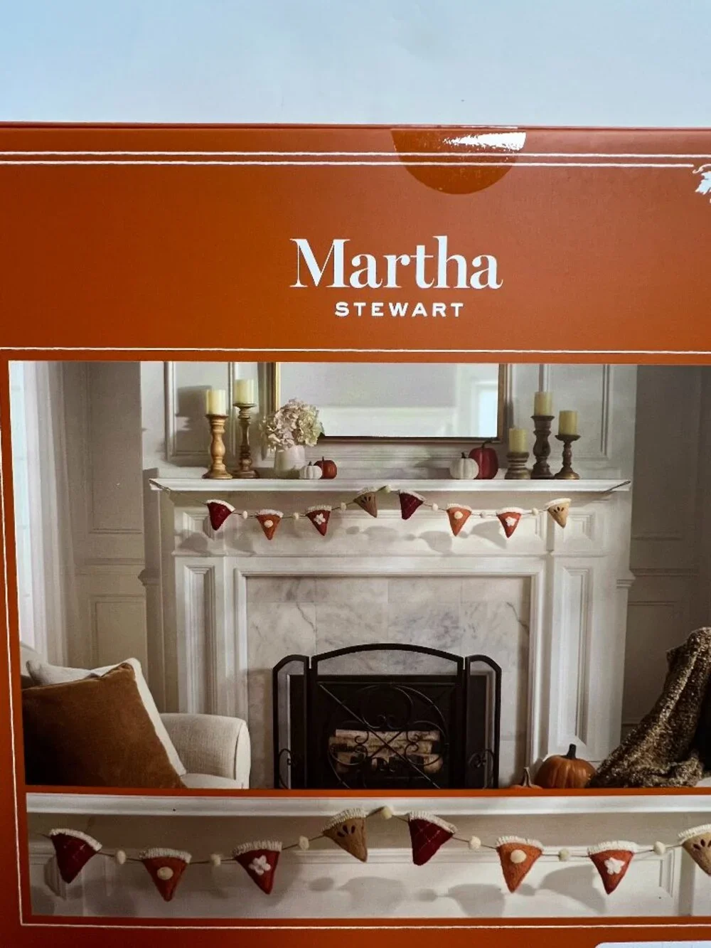 Thanksgiving Fall Harvest Martha Stewart Pumpkin Pie Garland Decor 6FT NEW